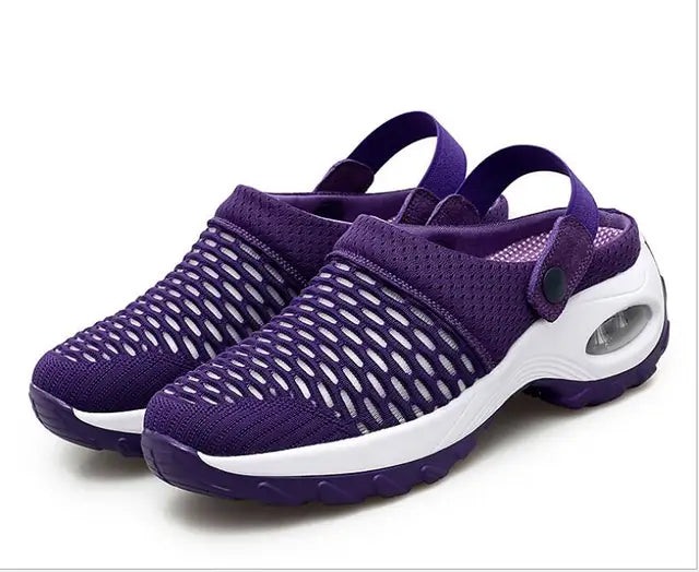 Orthopädische Damenclogs mit Luftpolstern zur Entlastung von Rücken und Knien