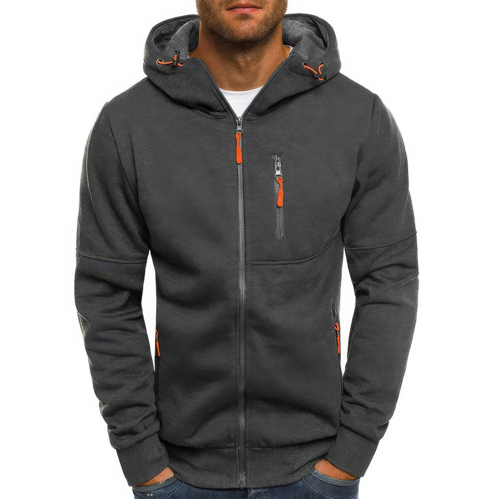 Bequeme Herren Hoodie Weste mit Reißverschluss