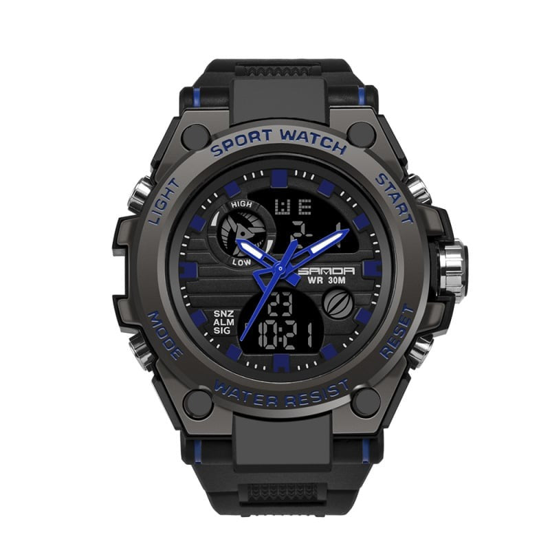 ⌚Sportliche Dual-Display Mode Multifunktionale wasserdichte leuchtende Herrenarmbanduhr