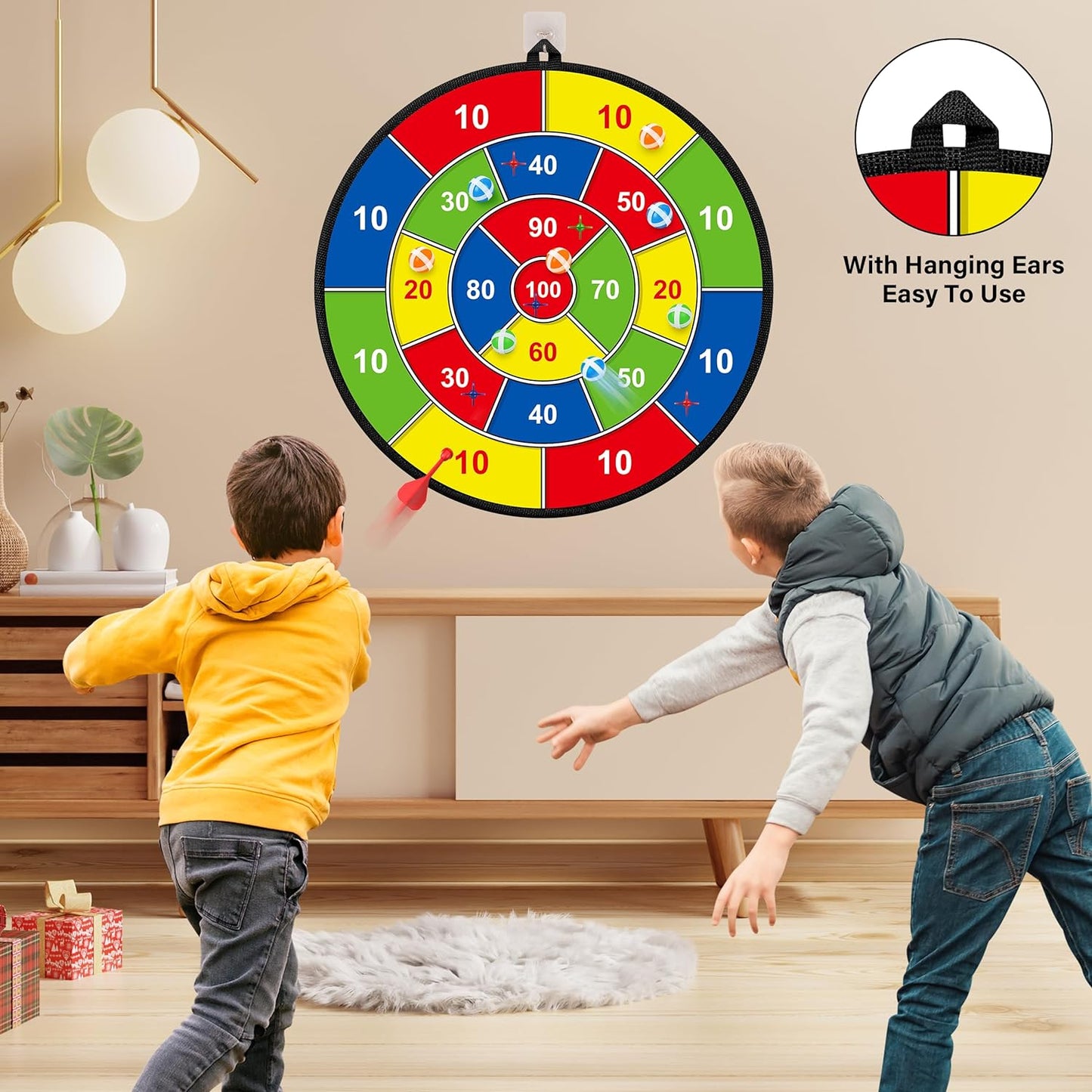 Großes doppelseitiges Dartboard für Kinder – Spielen, Lernen und Entspannen