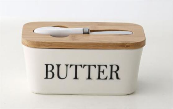 Luxuriöse große Butterdose mit Deckel – Keramik-Thekenbehälter mit Messer, hochwertige Silikondichtung und leicht zu reinigendes Design – Perfektes Küchen Geschenk für Butterliebhaber