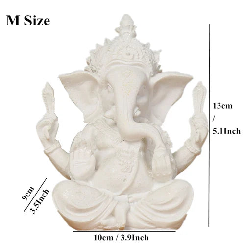 Heimdekoration Natur Sandstein Indische Ganesha Figur Religiöse Hindu Elefantengott Statuen Fengshui Elefantenkopf Buddha