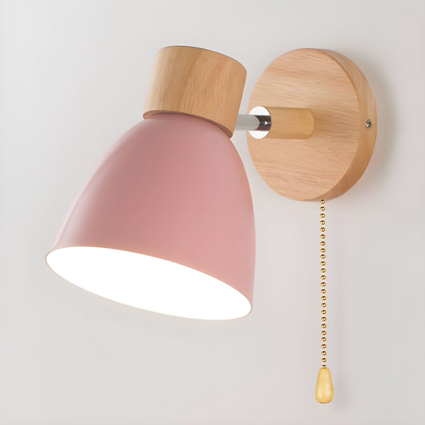 Holz Nordische Wandlampe mit Schalter für das Schlafzimmer