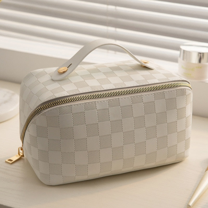 Sandsberg | Luxus Checkered Make-up Kosmetiktasche