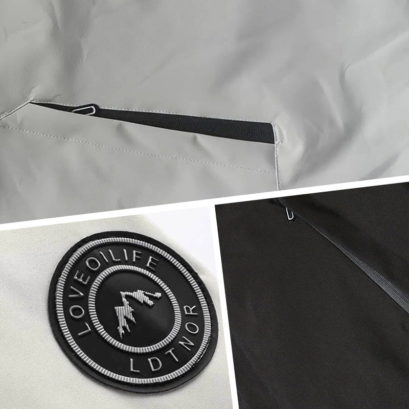 Herren wasserdichte Jacke mit abnehmbarem Kapuze und Taschen
