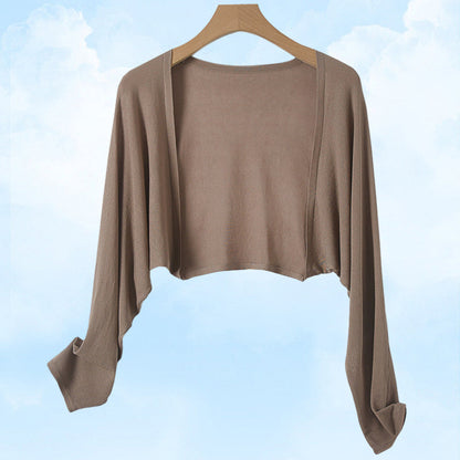 Strickjacke aus Leinenstrick mit Knöpfen