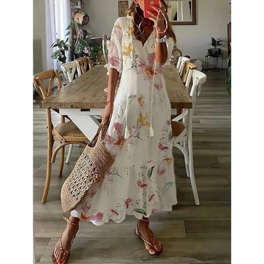 LA FEMME KLEID | Bohemian Maxi-Kleid für sommerliche Eleganz