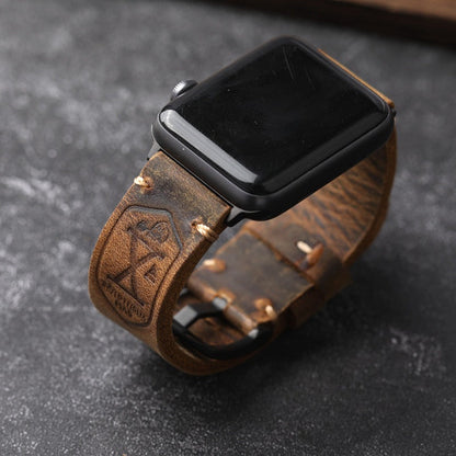 Handgefertigtes Vintage Leder-Apple-Watch-Band
