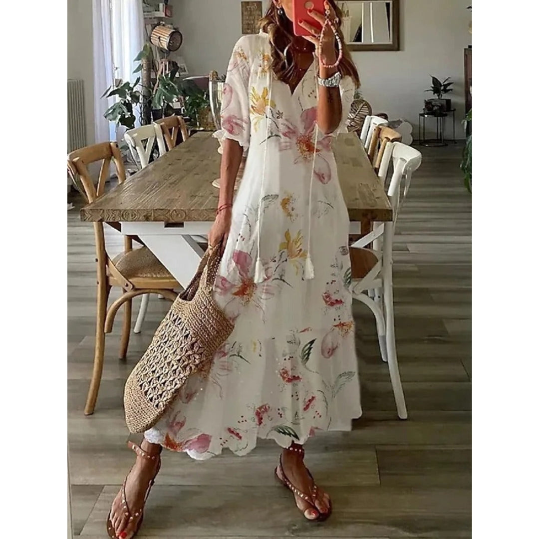 LA FEMME KLEID | Bohemian Maxi-Kleid für sommerliche Eleganz