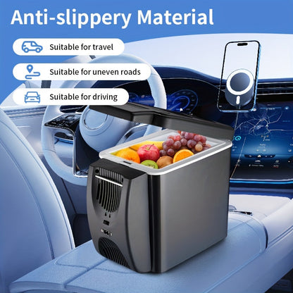 Kompakter 6L tragbarer Mini-Kühlschrank für Autos – DC 12V elektrischer Kühler für Getränke, Meeresfrüchte und Obst, ideal für Reisen und Outdoor-Abenteuer