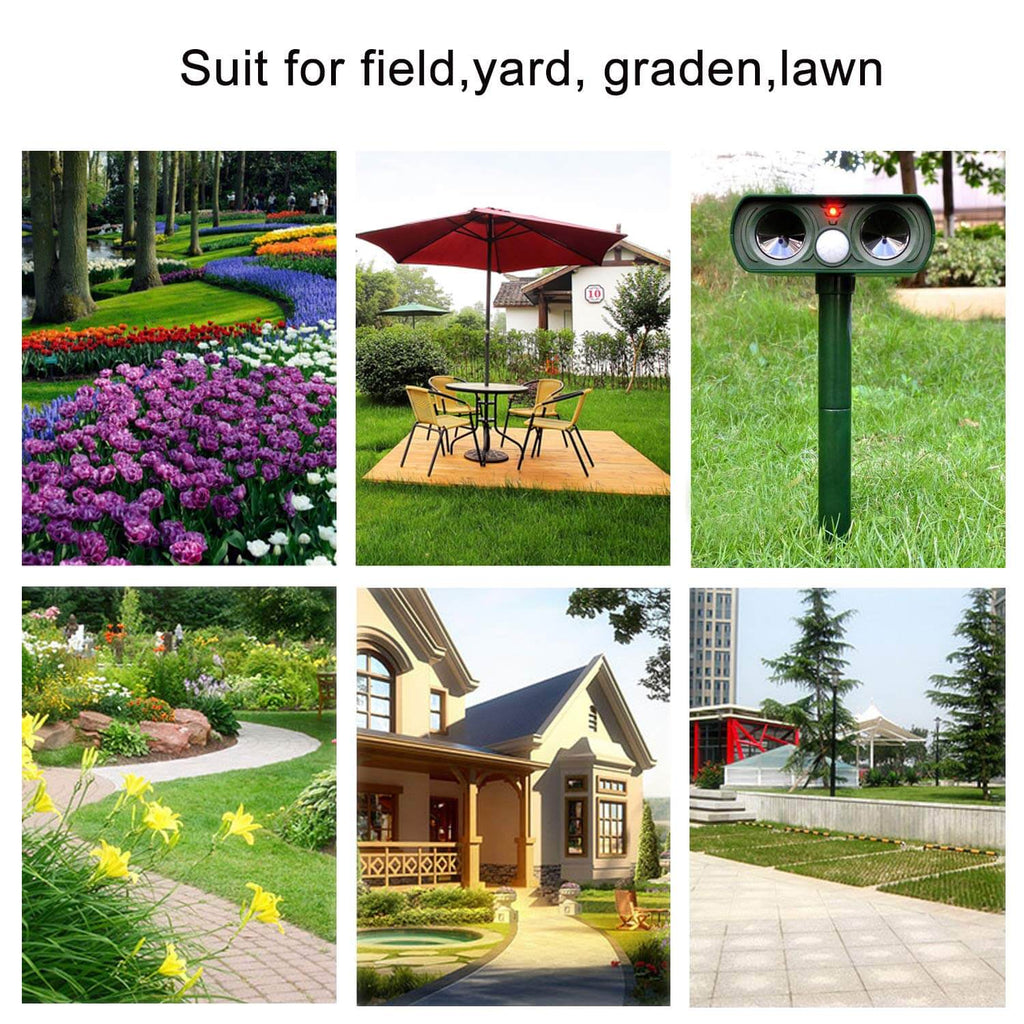 Solar Power Ultraschall Tier-Schädling Vertreiber Infrarot-Sensor Wasserdicht Tier-Abschreckung