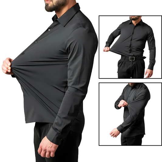 Sandsberg I Atmungsaktives, hoch elastisches Anti-Falten-Hemd