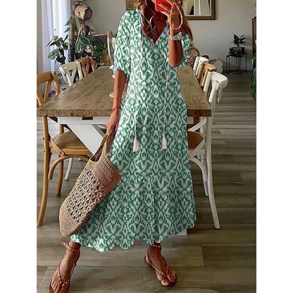 LA FEMME KLEID | Bohemian Maxi-Kleid für sommerliche Eleganz