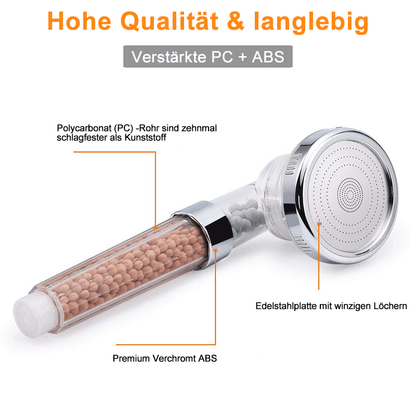 Premium Duschkopf Handbrause mit Ionenfilter wassersparend mit verstellbaren Wasserdruck