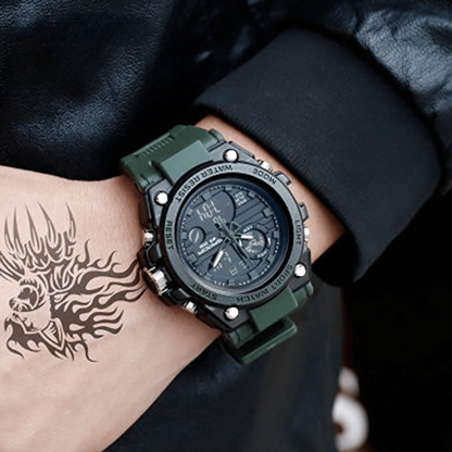 ⌚Sportliche Dual-Display Mode Multifunktionale wasserdichte leuchtende Herrenarmbanduhr