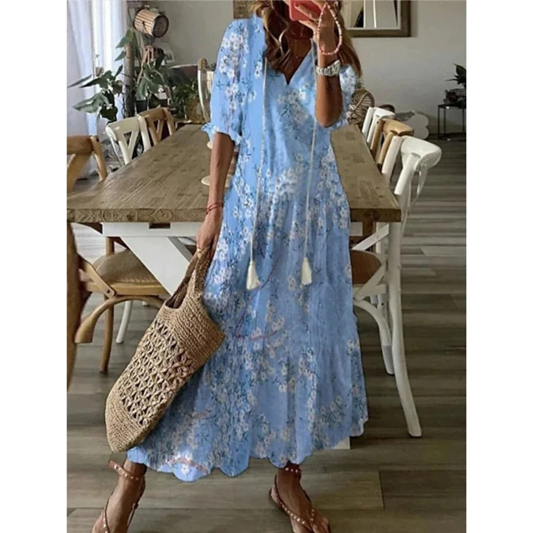 LA FEMME KLEID | Bohemian Maxi-Kleid für sommerliche Eleganz