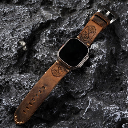 Handgefertigtes Vintage Leder-Apple-Watch-Band