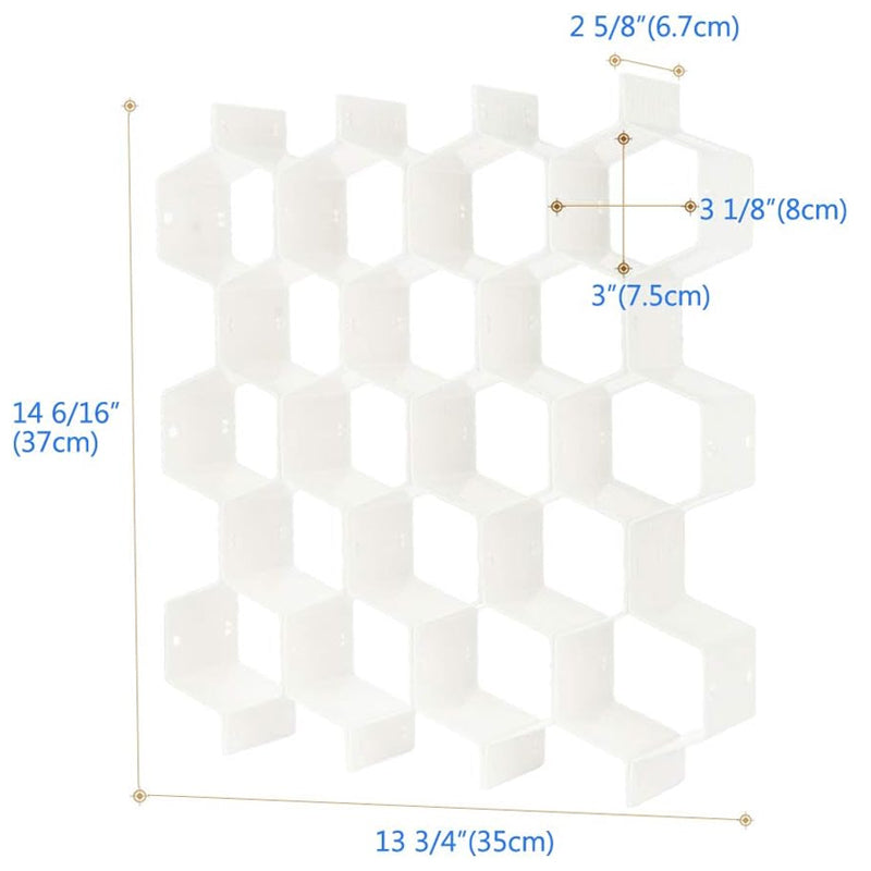 Wabenförmige Schubladenteiler-Organisation
