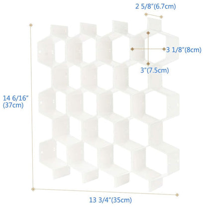 Wabenförmige Schubladenteiler-Organisation