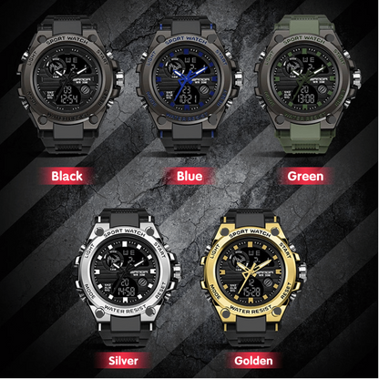 ⌚Sportliche Dual-Display Mode Multifunktionale wasserdichte leuchtende Herrenarmbanduhr