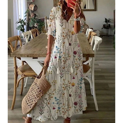 LA FEMME KLEID | Bohemian Maxi-Kleid für sommerliche Eleganz