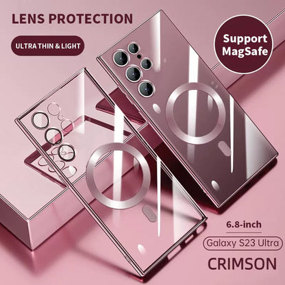 Transparente Luxus-Beschichtung Magnetische Abdeckung für Samsung