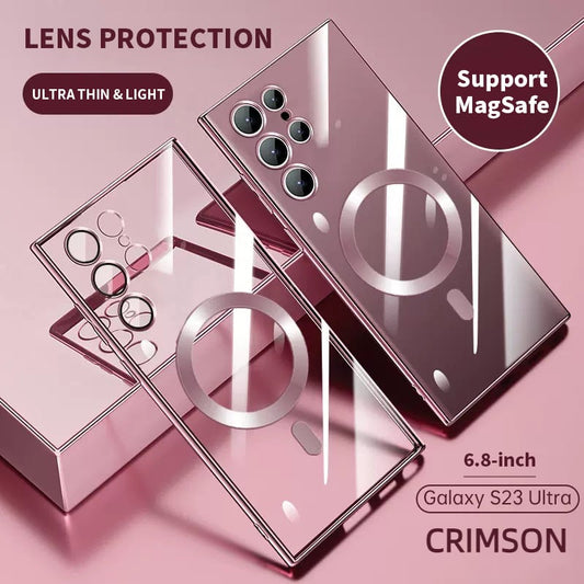 Transparente Luxus-Beschichtung Magnetische Abdeckung für Samsung