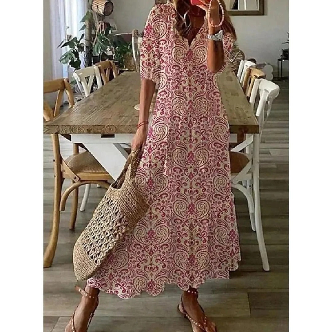 LA FEMME KLEID | Bohemian Maxi-Kleid für sommerliche Eleganz
