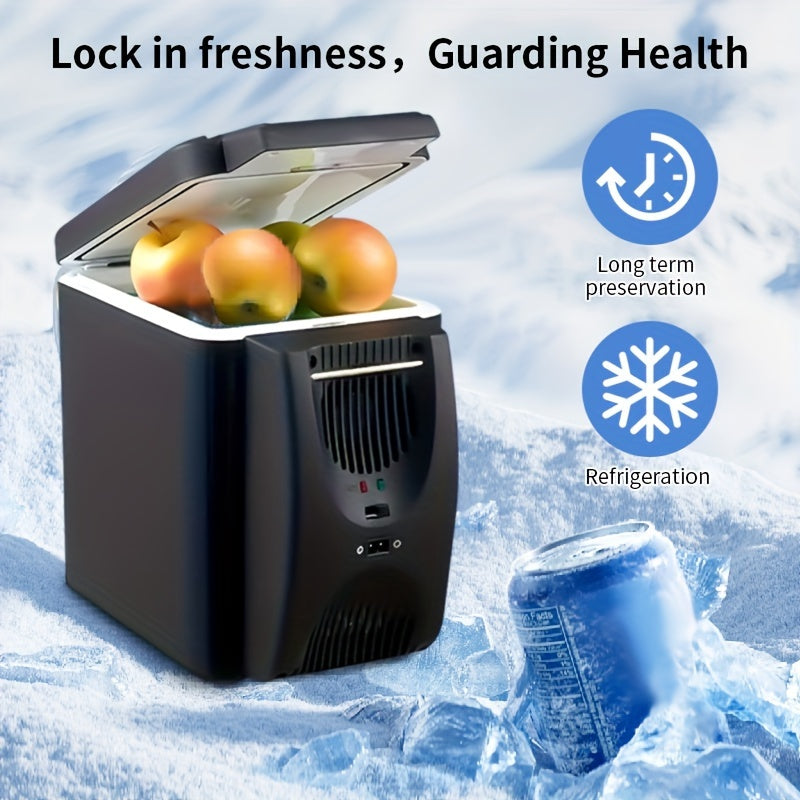 Kompakter 6L tragbarer Mini-Kühlschrank für Autos – DC 12V elektrischer Kühler für Getränke, Meeresfrüchte und Obst, ideal für Reisen und Outdoor-Abenteuer