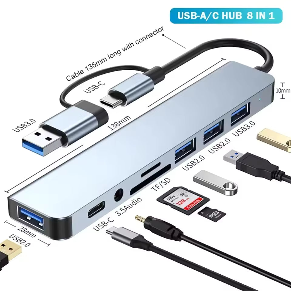 Sandsberg | Blueendless 8 In 1 Multifunktions Type-C / USB-C HUB Erweiterungsdock