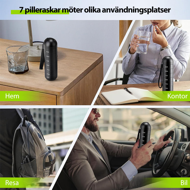 7-Tage tragbare Pillendose für Reisen