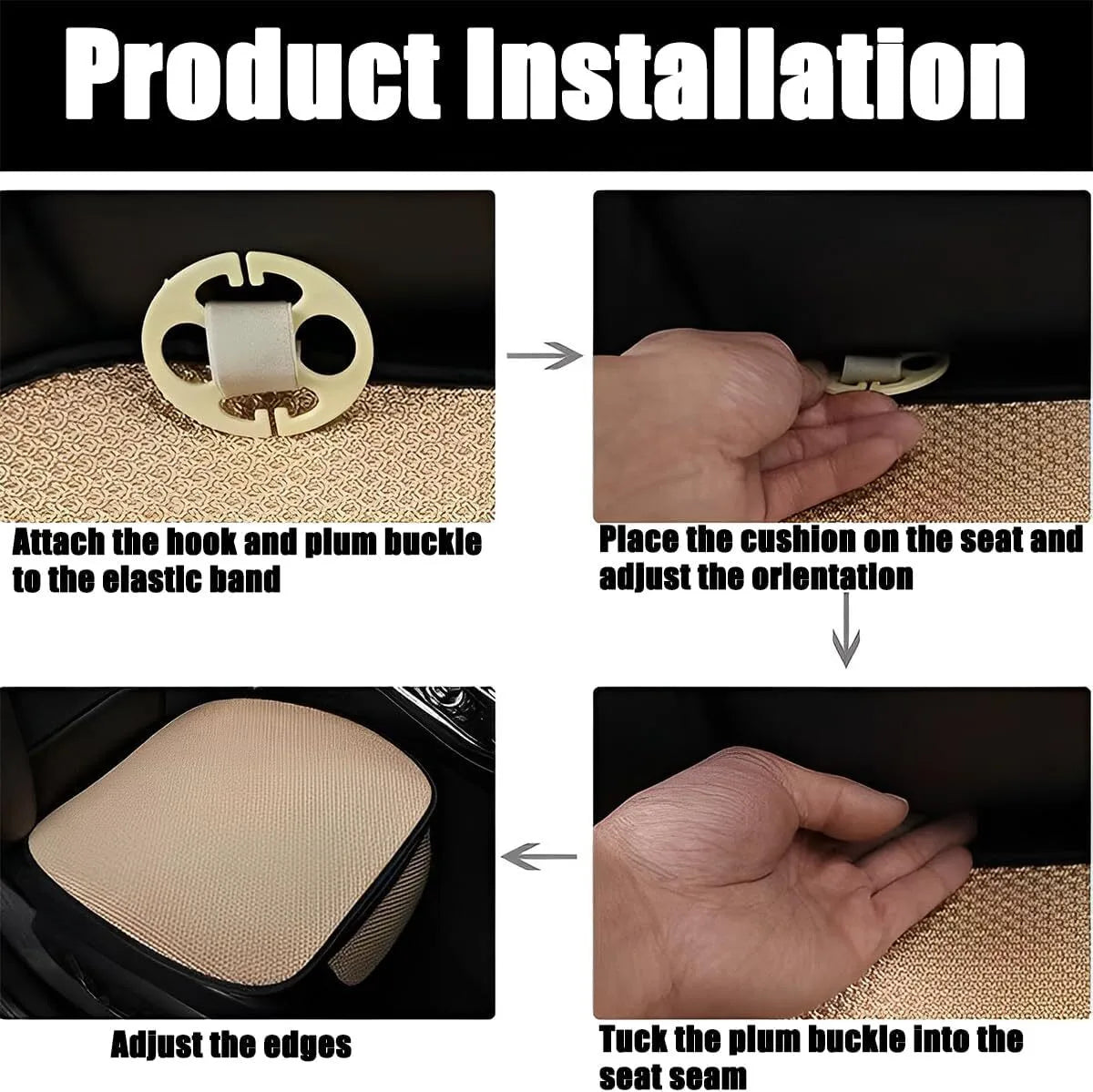 Rutschfestes Autokissen aus Eisseide, geeignet für den Sommergebrauch