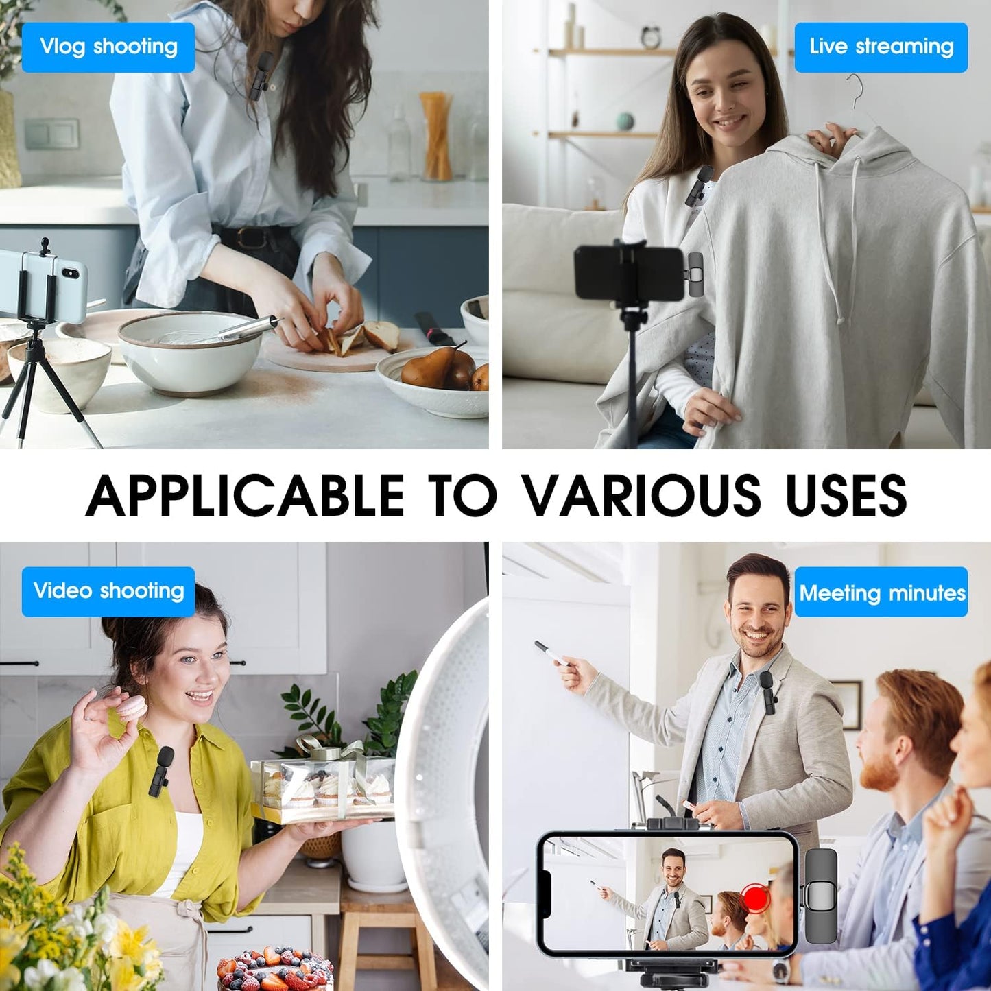 2-Pack kabelloses Mikrofon für iPhone iPad