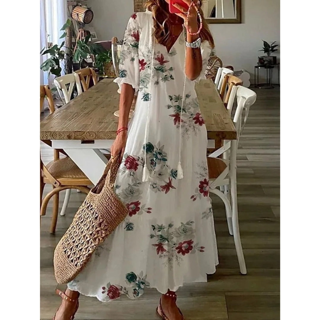 LA FEMME KLEID | Bohemian Maxi-Kleid für sommerliche Eleganz