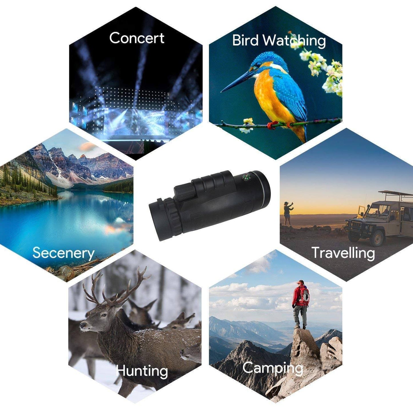 Sandsberg Hochleistungs-Monokular-Teleskop mit Smartphone-Adapter und Stativ