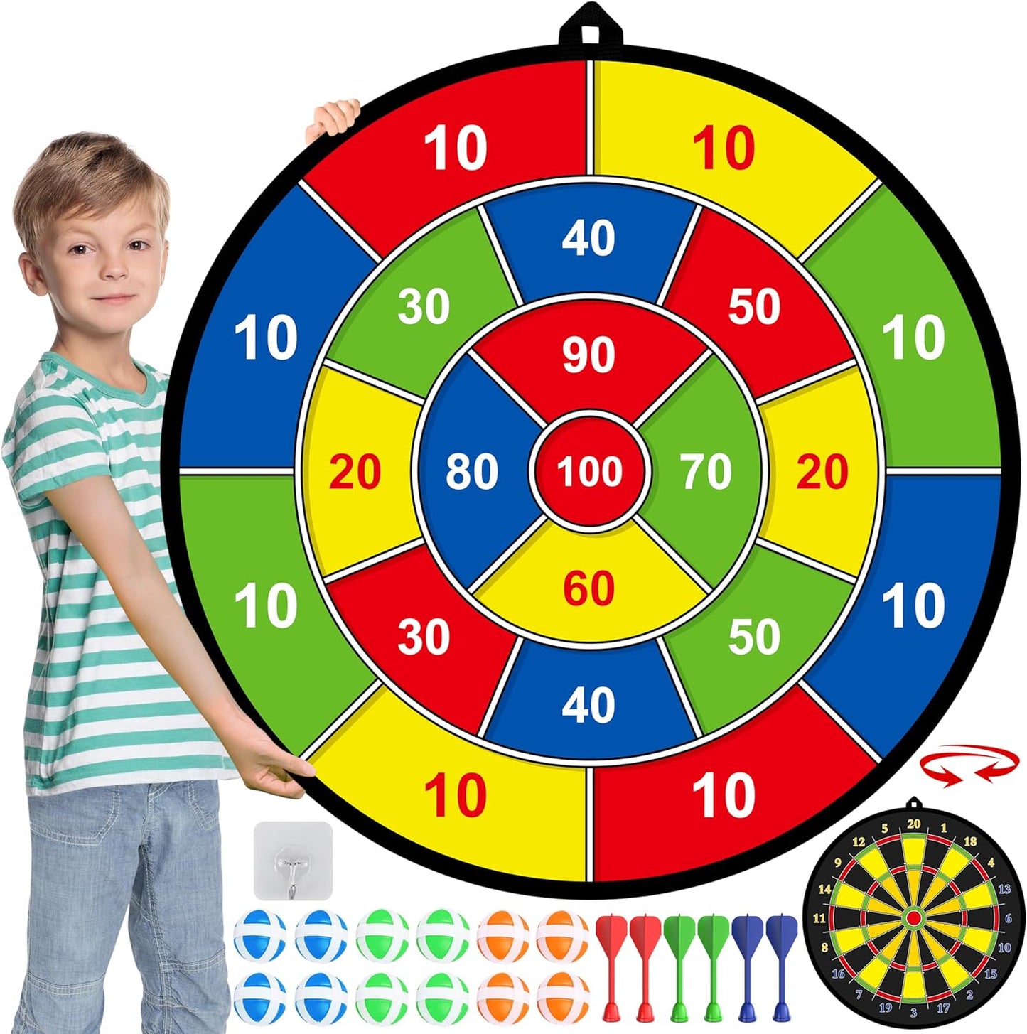 Großes doppelseitiges Dartboard für Kinder – Spielen, Lernen und Entspannen
