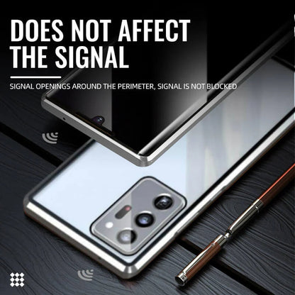 Magnetische gehärtete Glas doppelseitige Telefonhülle für Samsung