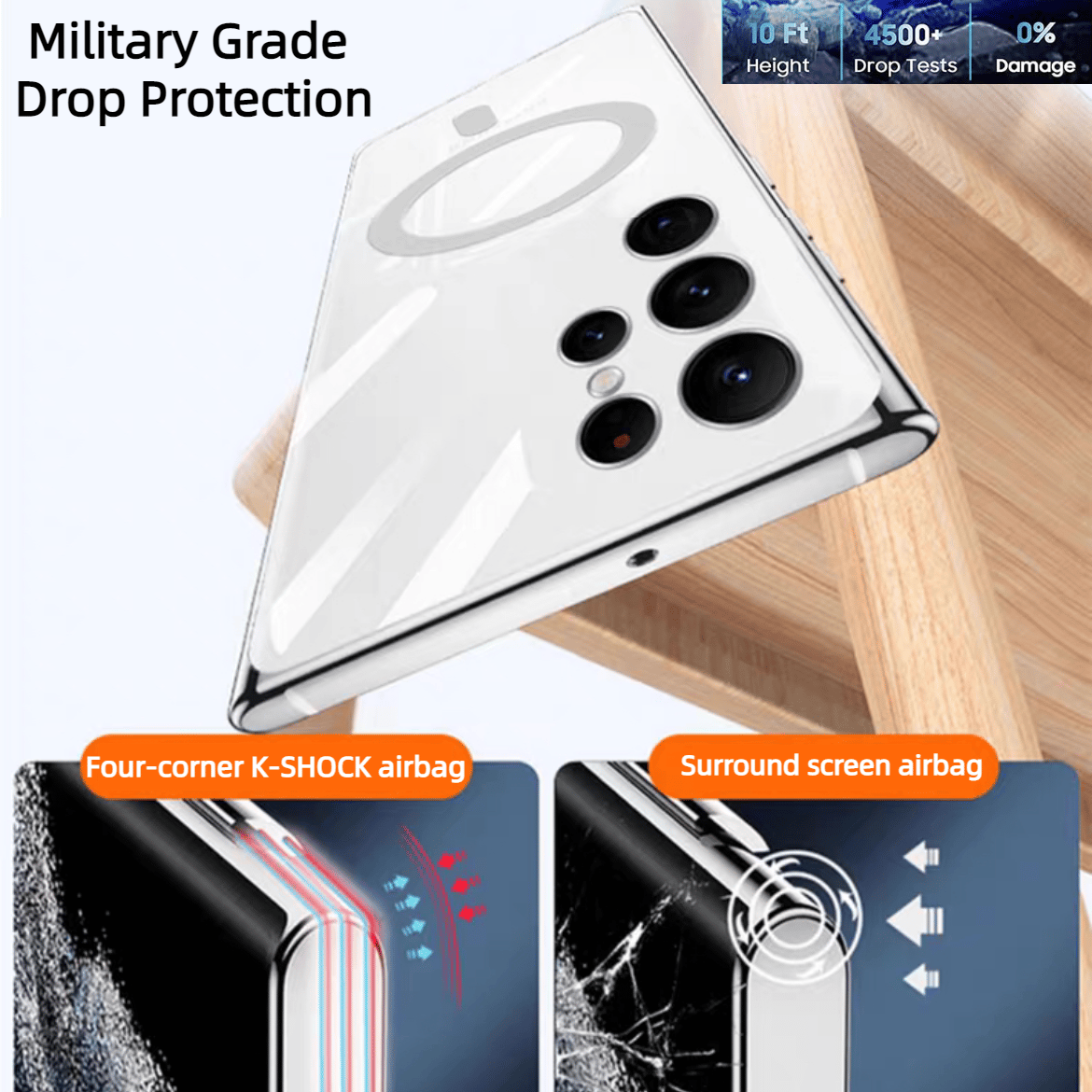 Transparente Luxus-Beschichtung Magnetische Abdeckung für Samsung