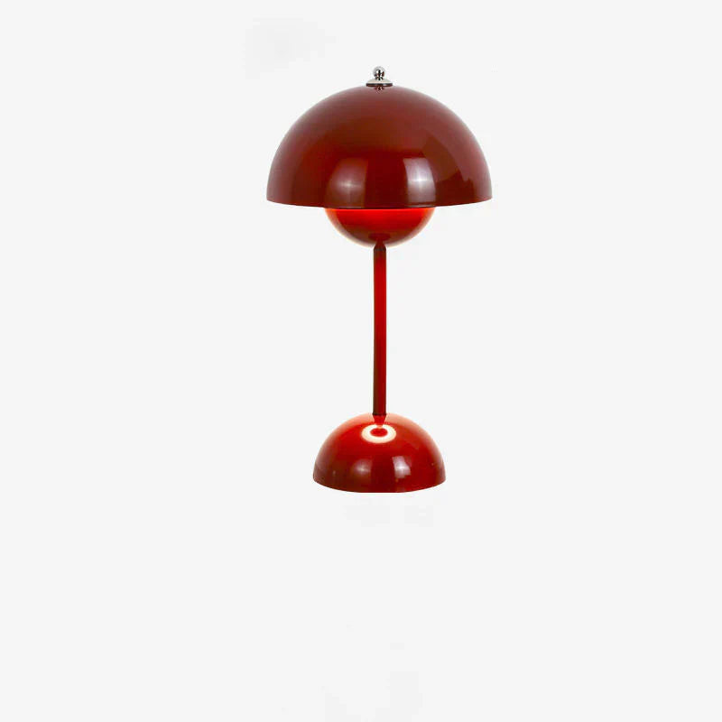 Rote Retro-Tischlampe mit glänzendem Finish