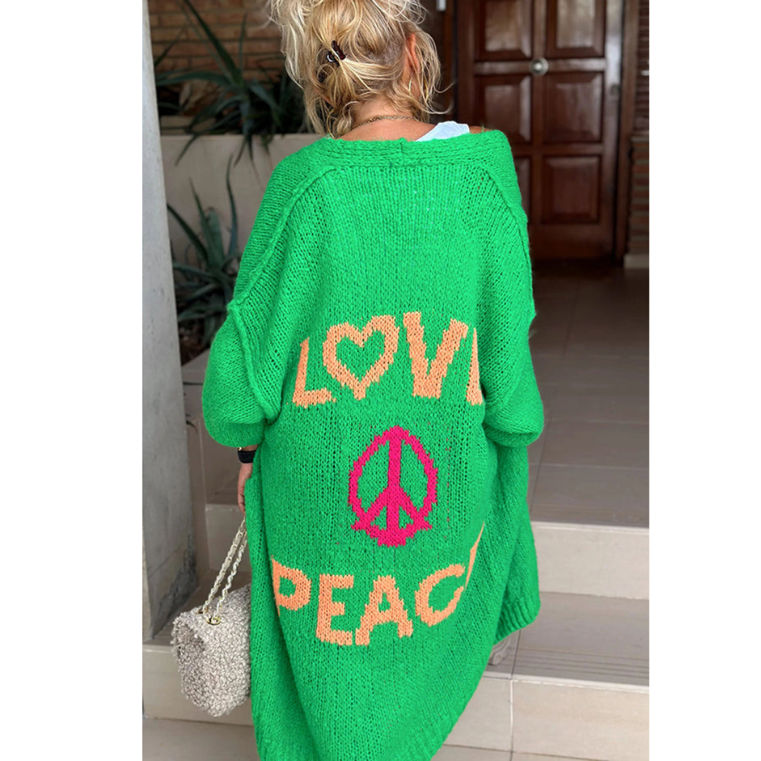 Stylische peace strickjacke