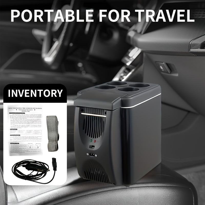 Kompakter 6L tragbarer Mini-Kühlschrank für Autos – DC 12V elektrischer Kühler für Getränke, Meeresfrüchte und Obst, ideal für Reisen und Outdoor-Abenteuer