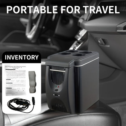 Kompakter 6L tragbarer Mini-Kühlschrank für Autos – DC 12V elektrischer Kühler für Getränke, Meeresfrüchte und Obst, ideal für Reisen und Outdoor-Abenteuer