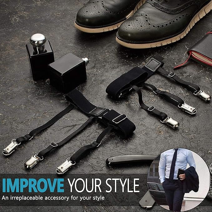 Herren Hemd-Stäbe Gummibänder Hosenträger für sicheren Hemd-Halter