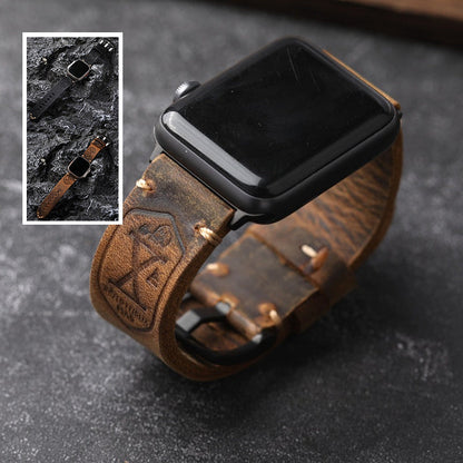 Handgefertigtes Vintage Leder-Apple-Watch-Band