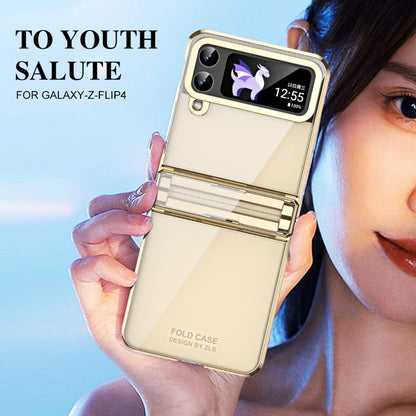 Transparente galvanische Phantomscharnier-Telefonhülle für Samsung Galaxy Z Flip 5 4