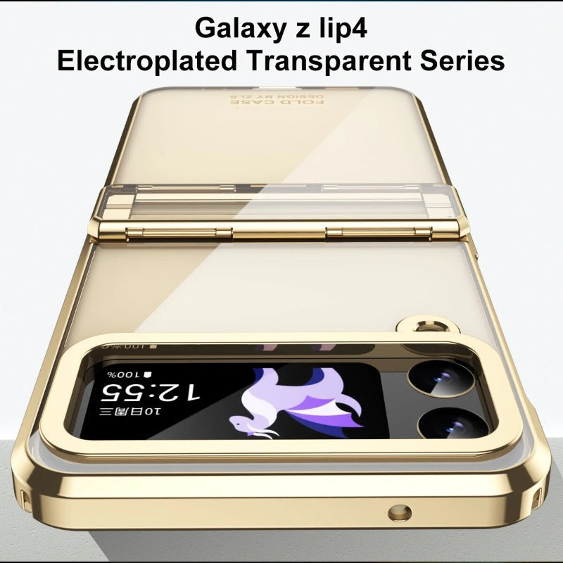 Transparente galvanische Phantomscharnier-Telefonhülle für Samsung Galaxy Z Flip 5 4