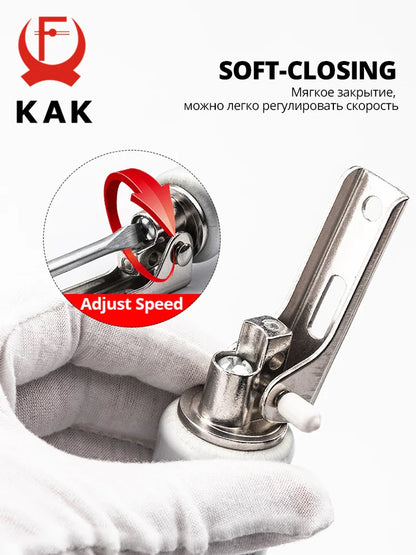KAK Soft Closing Automatischer Türschließer - 35KG Pneumatisch, Einstellbare Geschwindigkeit, Positionierung Türstopper, Schutzhalter Hardware