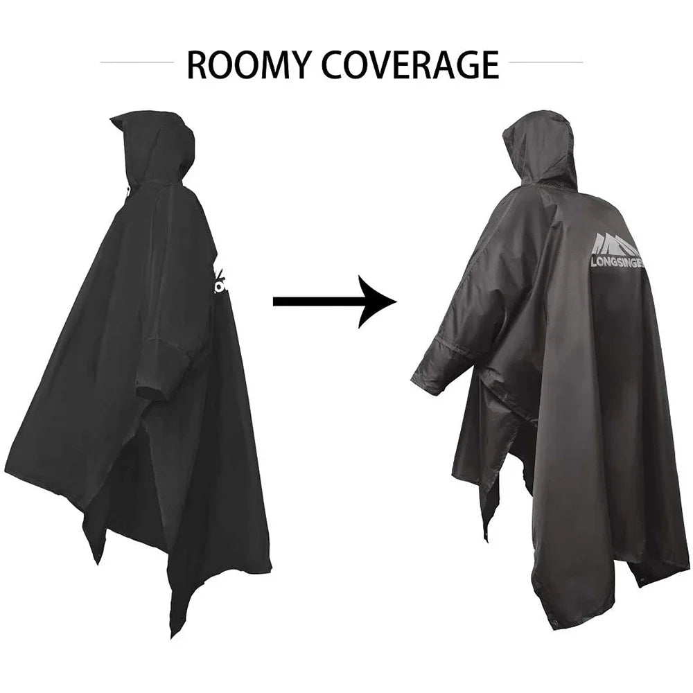 3-in-1 Tragbarer Wasserdichter Regenmantel - Verstellbar, Leicht und Wiederverwendbar für Männer und Frauen, Ideal für Wandern, Jagen und Klettern