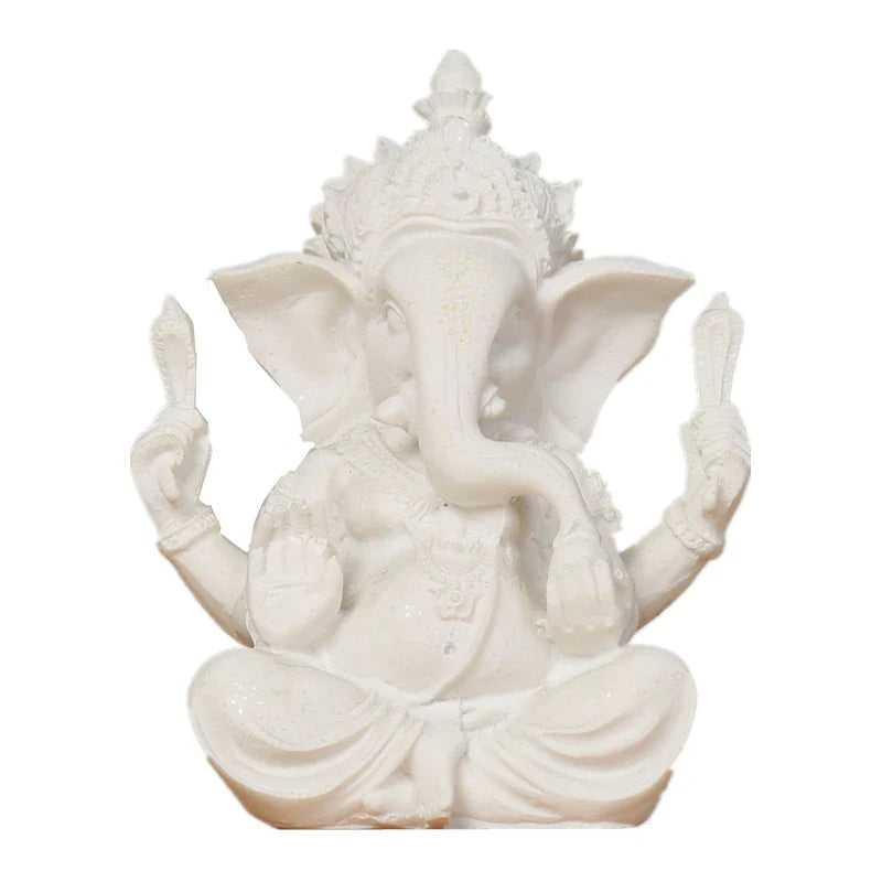 Heimdekoration Natur Sandstein Indische Ganesha Figur Religiöse Hindu Elefantengott Statuen Fengshui Elefantenkopf Buddha