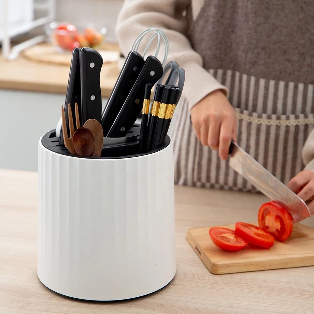 360° drehbarer multifunktionaler großer Besteck- und Küchenmesser-Organizer